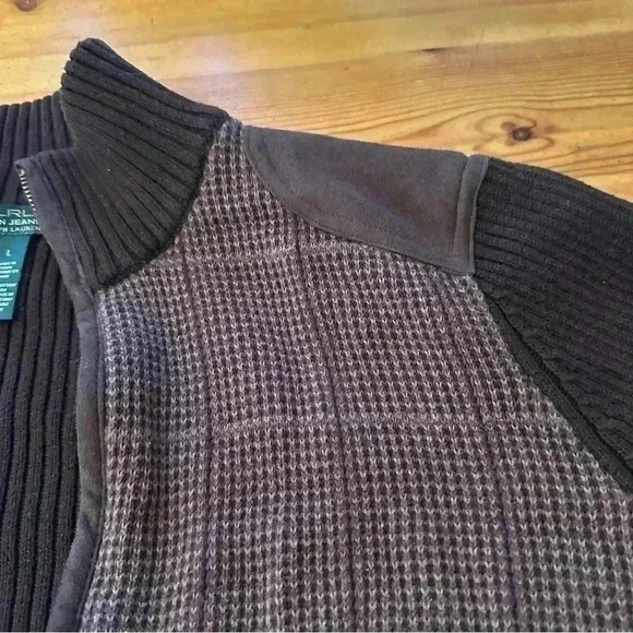 LRL Lauren Jeans Co by Ralph Lauren zip up sweater/jacket tweed women L - Picture 6 of 6